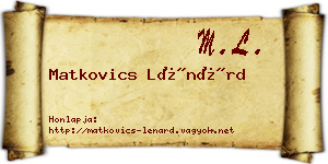 Matkovics Lénárd névjegykártya